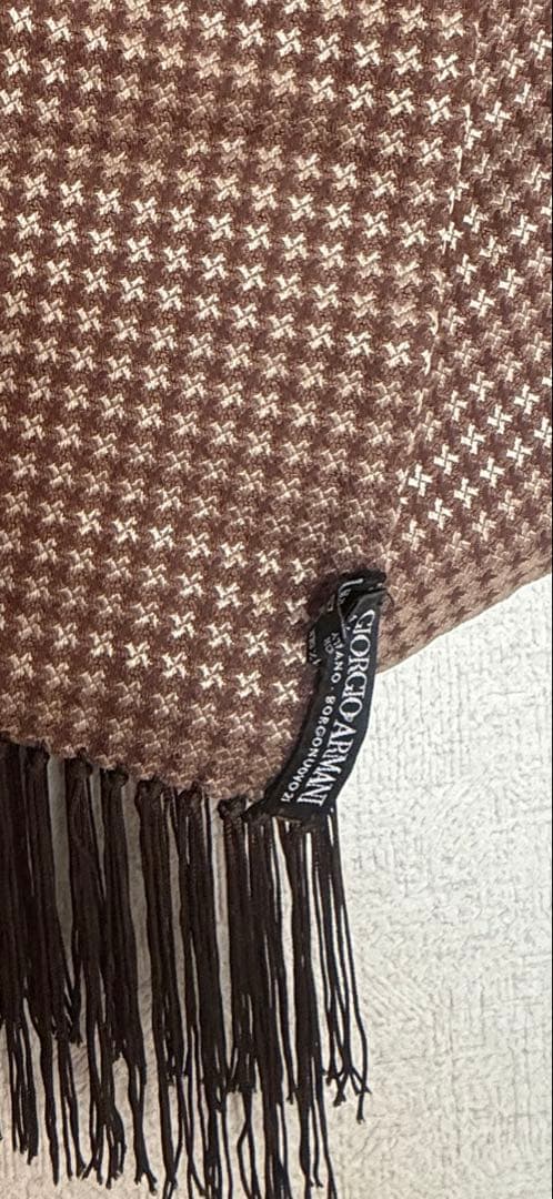 Giorgio Armani 【おまけ付】 ブラウン チェックマフラー