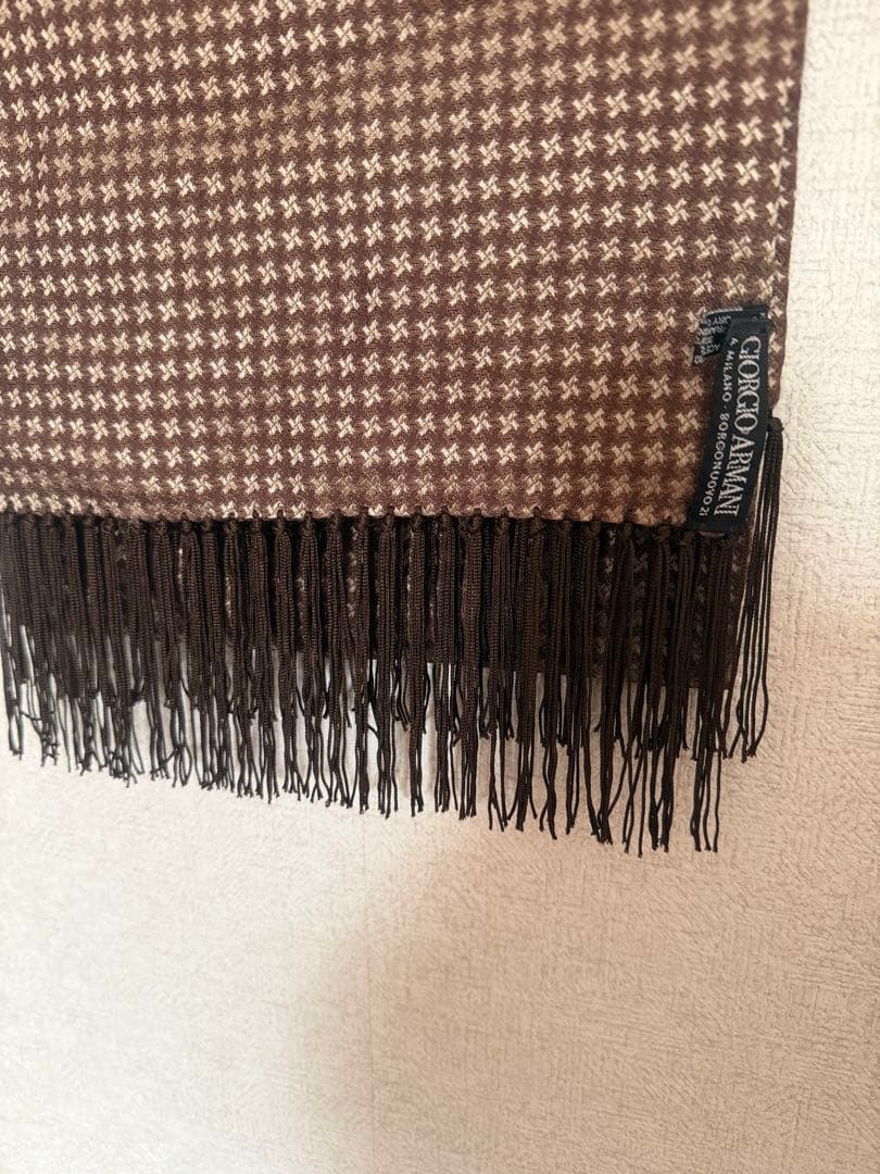 Giorgio Armani 【おまけ付】 ブラウン チェックマフラー
