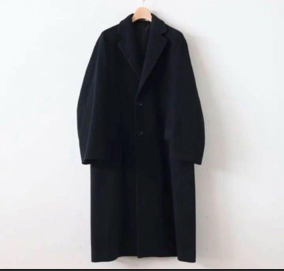 オーラリー カシミヤ ウール チェスターコート ブラック 19aw 0サイズ