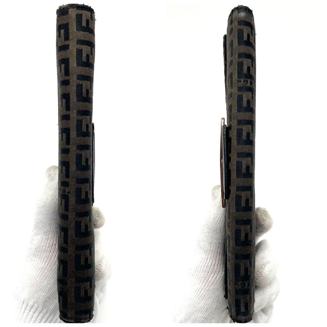 フェンディ ズッキーニ 長財布 FF マンマ フラップ キャンバス 総柄