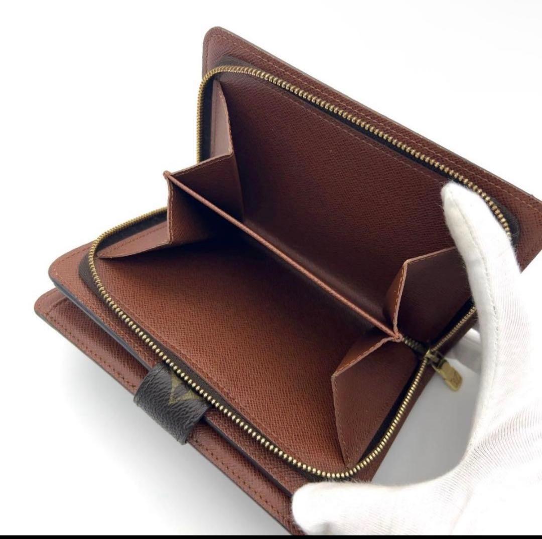 ルイヴィトン モノグラム 二つ折り財布 ポルトパピエジップ パスケース付