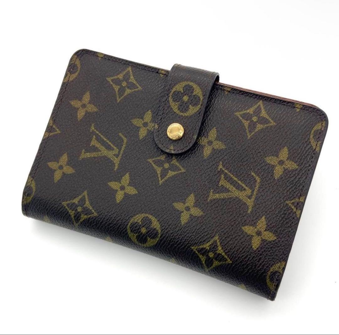 ルイヴィトン モノグラム 二つ折り財布 ポルトパピエジップ パスケース付