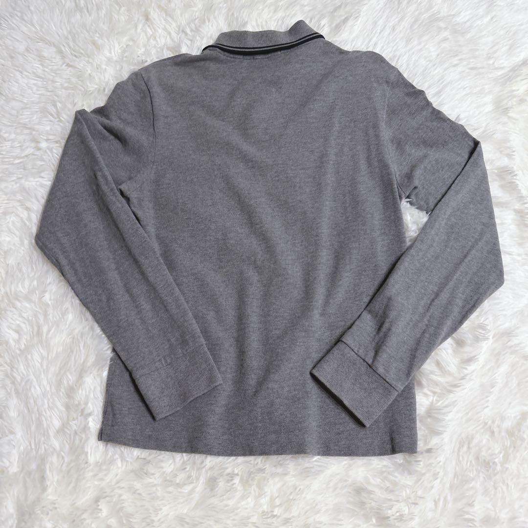 モンクレール　ワイポイント　ワッペン　長袖　ポロシャツ　グレー