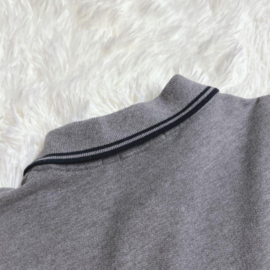 モンクレール　ワイポイント　ワッペン　長袖　ポロシャツ　グレー