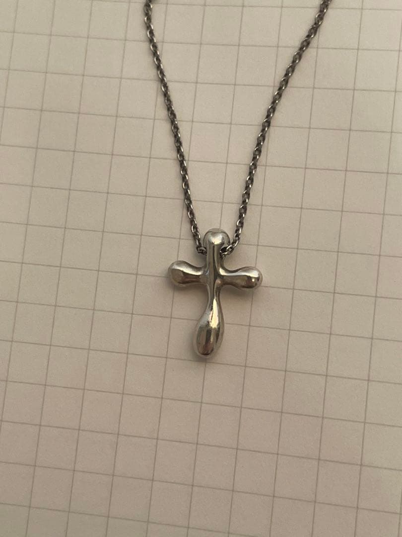 流*イ様 Tiffany ディアドロップ スモールクロス ネックレス シルバー9