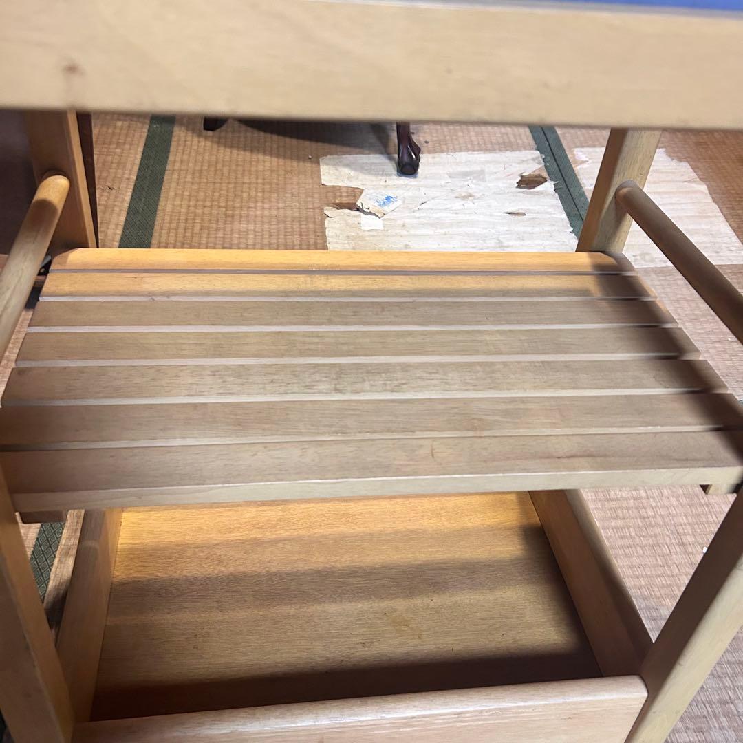 【希少】森のサーカス 木製キッチンワゴン タイルトップ キャスター付