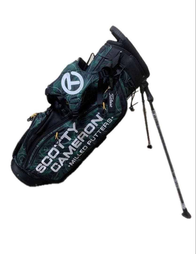新品未使用　スコッティキャメロン　キャディバッグ　スタンド式　ブラック&グリーン