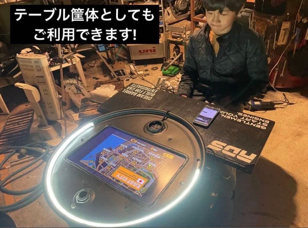 【即遊べる】ドラム缶アーケード筐体｜19型TV内蔵｜家庭用ゲーム接続OK｜一点物