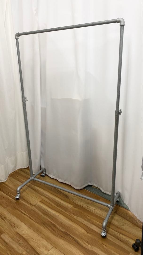 インダストリアル シャビー 鉄製 配管 パイプラック 無骨　キャスター付き