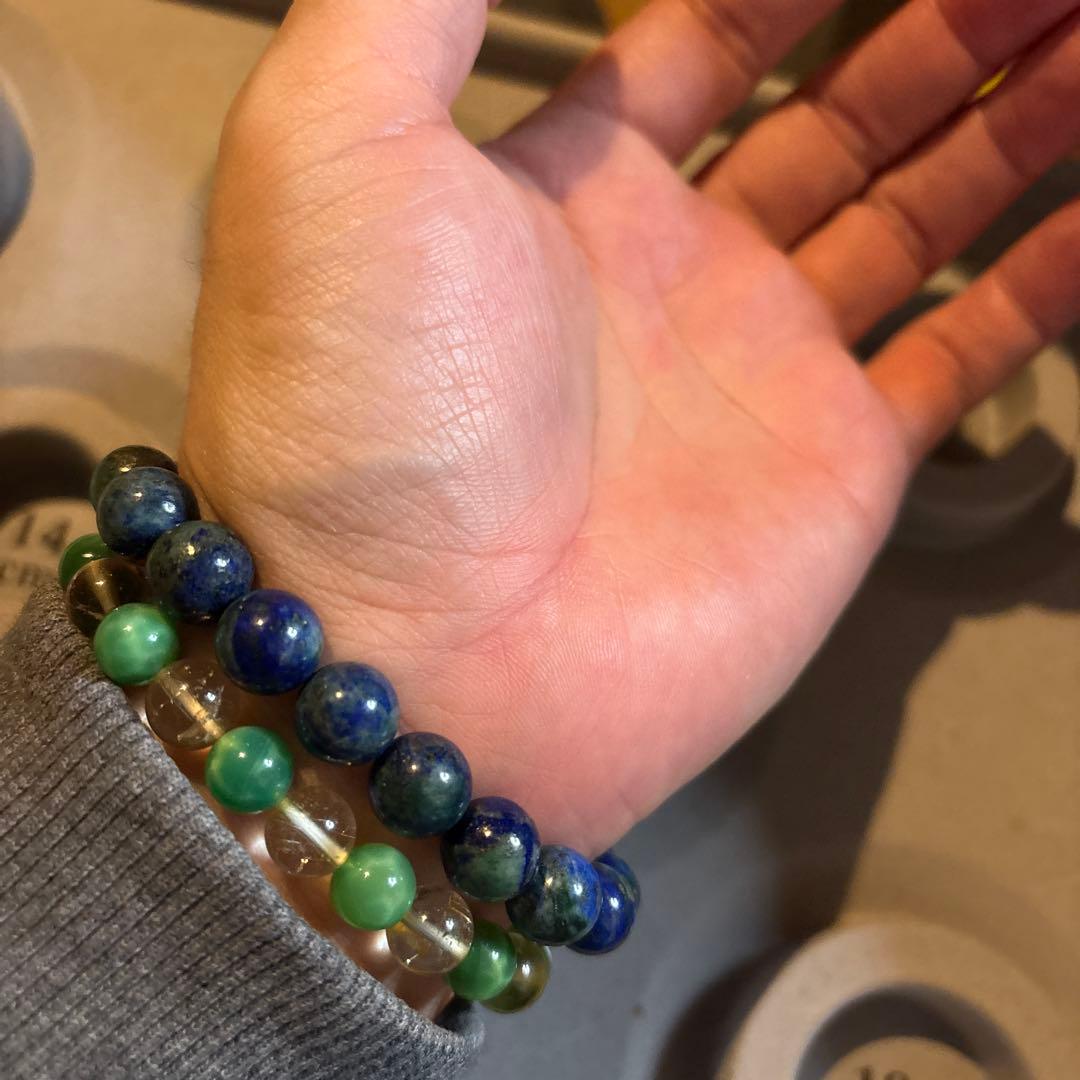 アジェロマラカイト！アズライとマラカイトぎ混ざった石！すごーい！