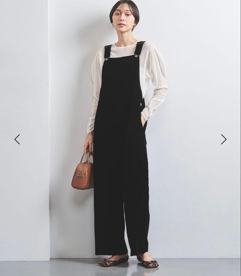 【美品】UNITED ARROWS ベルベット サロペット パンツ　38