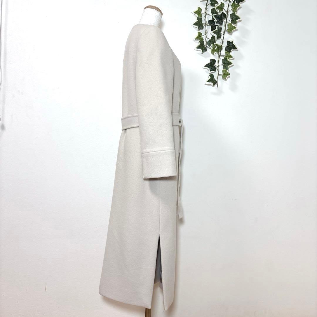 【最終価格】FRAY I.D MANTECOノーカラーコート ロング　アイボリー