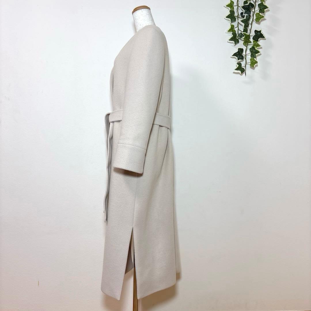 【最終価格】FRAY I.D MANTECOノーカラーコート ロング　アイボリー