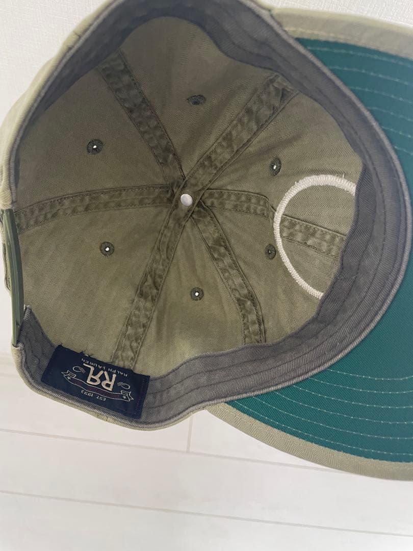 RRl刺繍ロゴ付きオリーブドラブキャップ