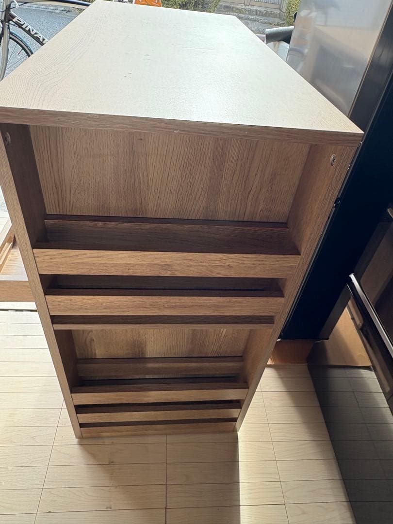 伸縮式キッチンカウンター 食器棚 LOWYA 組み立て済にて配送