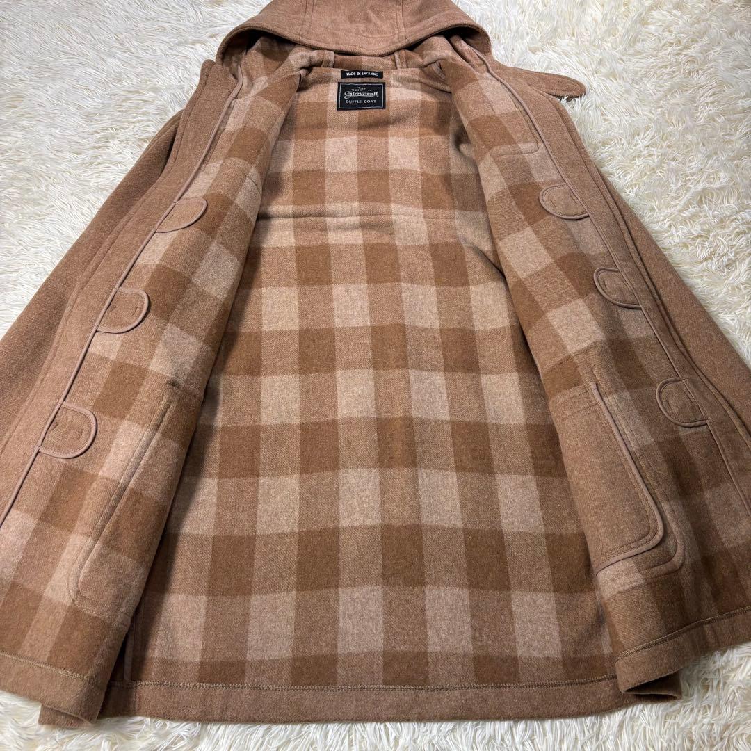 英国製 カシミヤ混 グローバーオール ダッフルコート L~XL相当 チェック柄