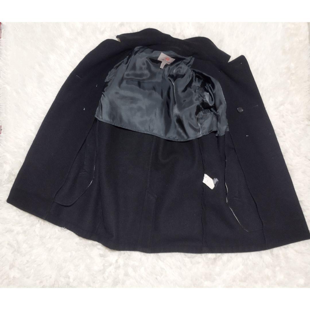  ×コムデギャルソン　ウールＰコート　黒　EUR50