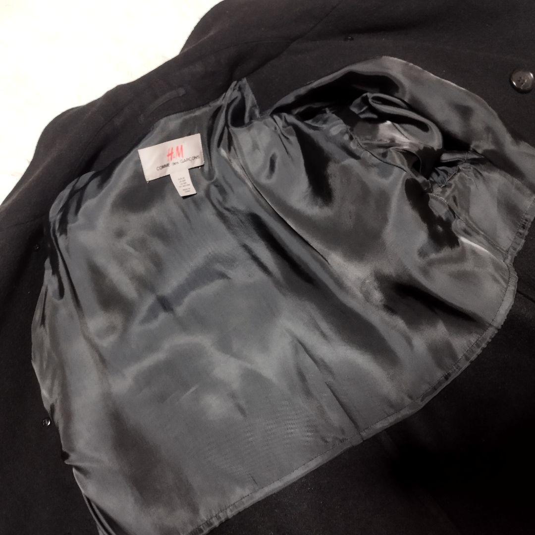  ×コムデギャルソン　ウールＰコート　黒　EUR50