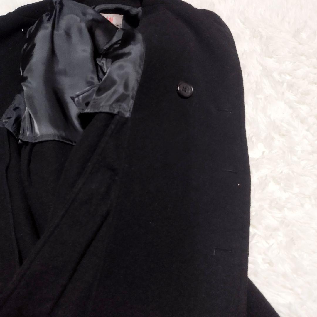  ×コムデギャルソン　ウールＰコート　黒　EUR50
