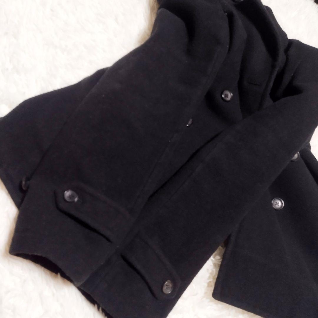  ×コムデギャルソン　ウールＰコート　黒　EUR50