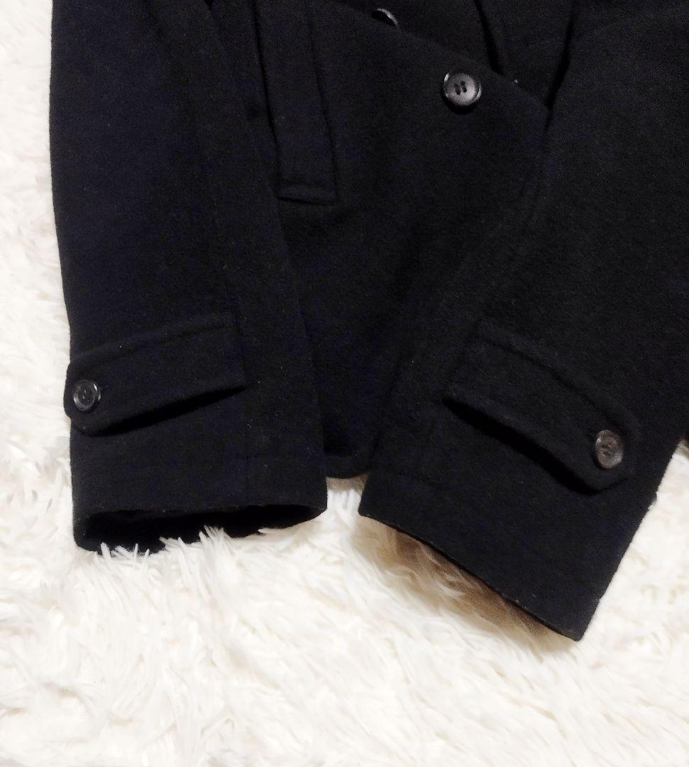  ×コムデギャルソン　ウールＰコート　黒　EUR50