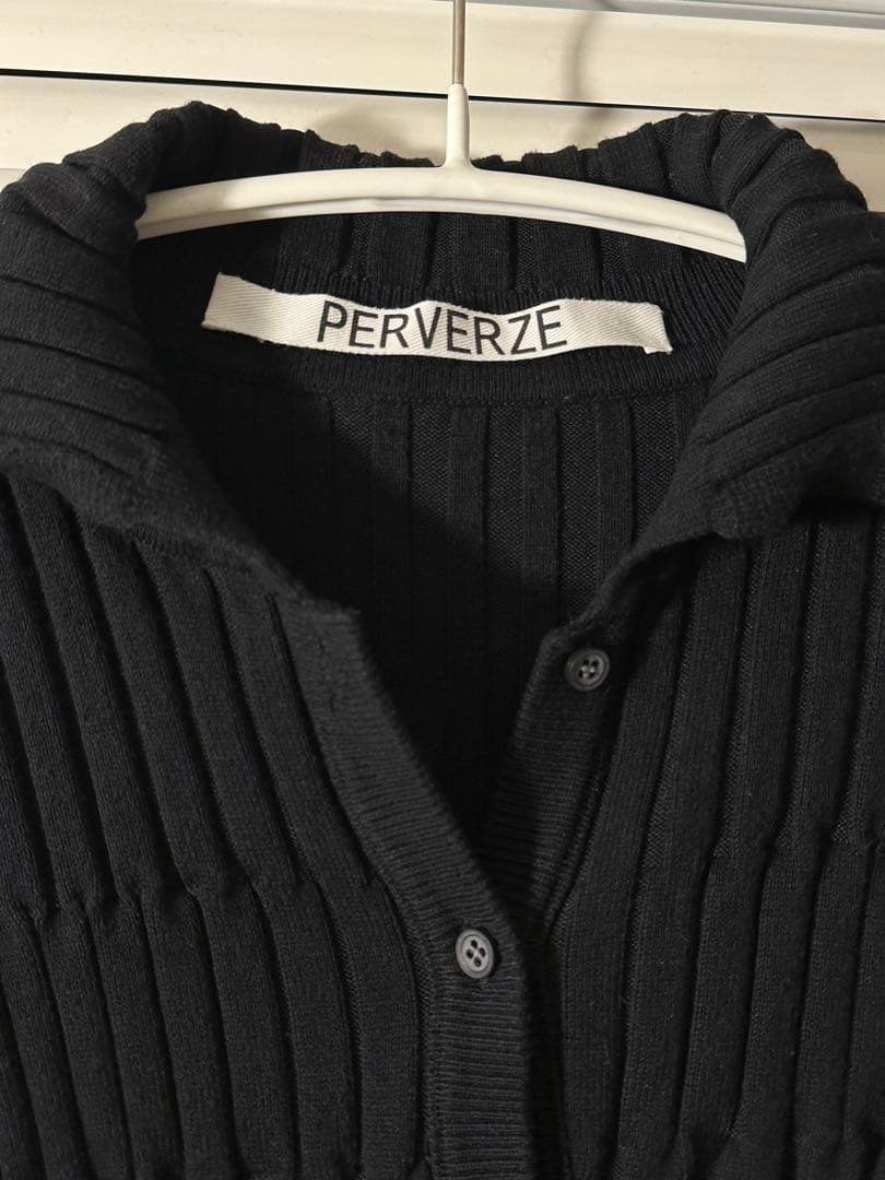 PERVERZE パーバーズ　マルチリブセーター　ブラック