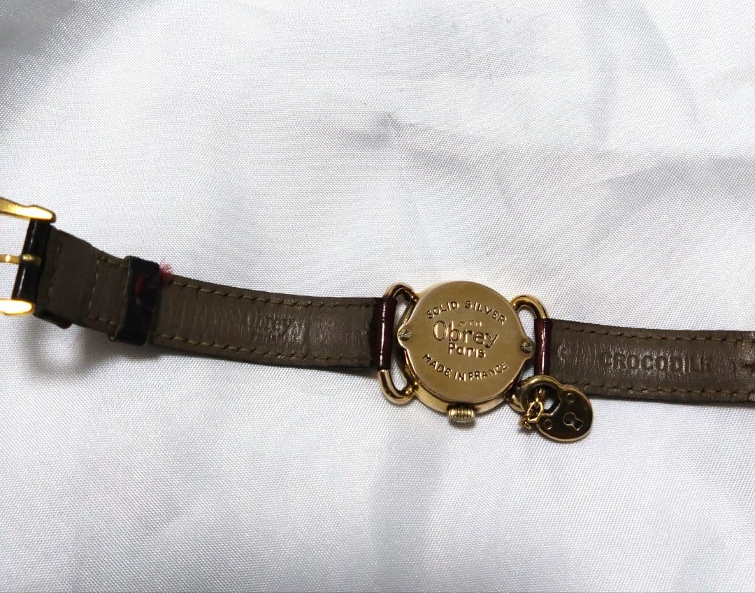 希少　obrey　純銀　ハートチャーム　腕時計