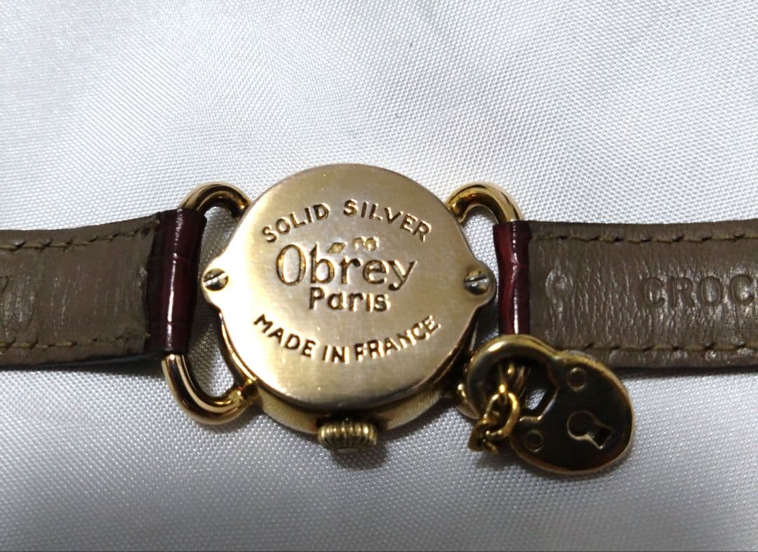 希少　obrey　純銀　ハートチャーム　腕時計