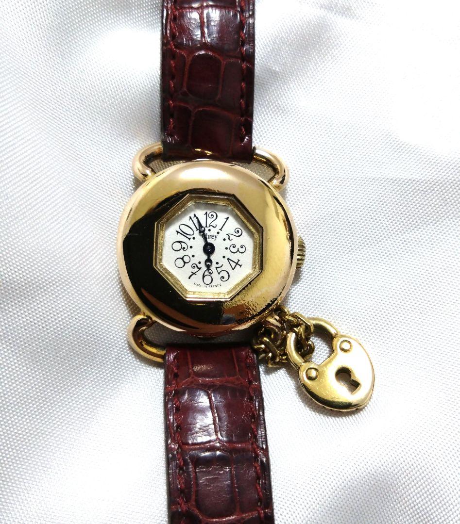 希少　obrey　純銀　ハートチャーム　腕時計