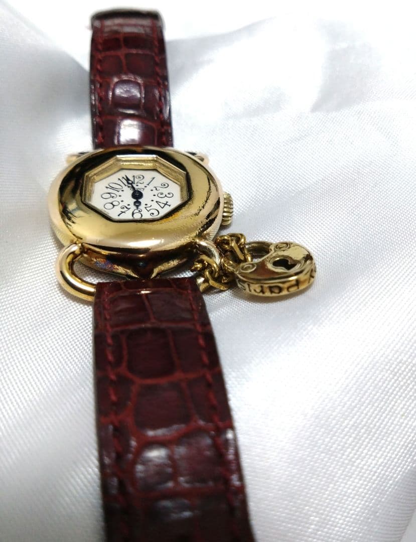 希少　obrey　純銀　ハートチャーム　腕時計