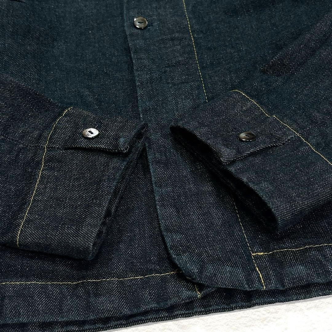 ✨極美品✨パラスパレス　デニム　ジャケット　ノーカラー　ジップアップ　ステッチ