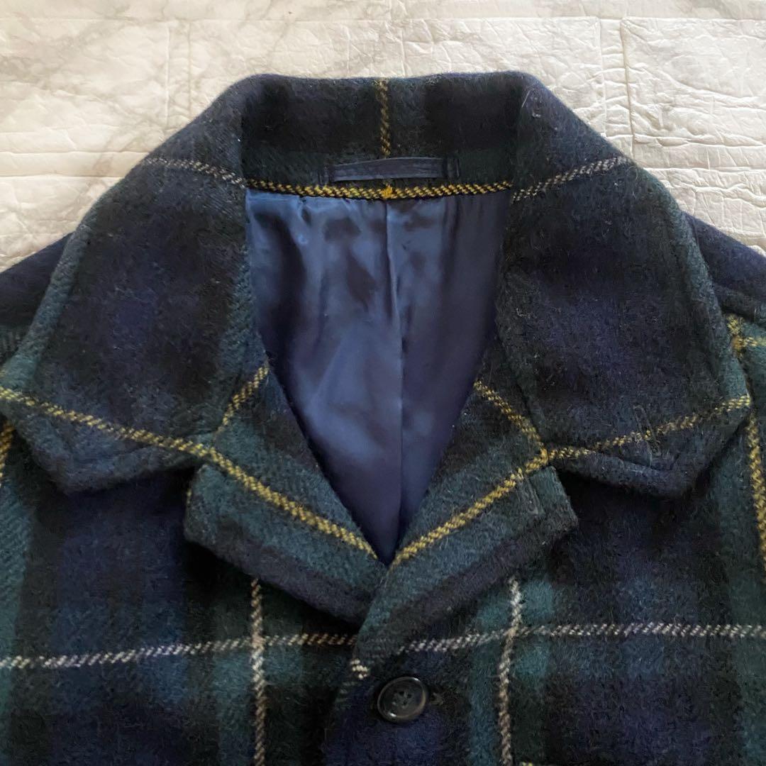 フクゾー　カーコート　ウールコート　チェック　メンズ　L 厚手　ジャケット