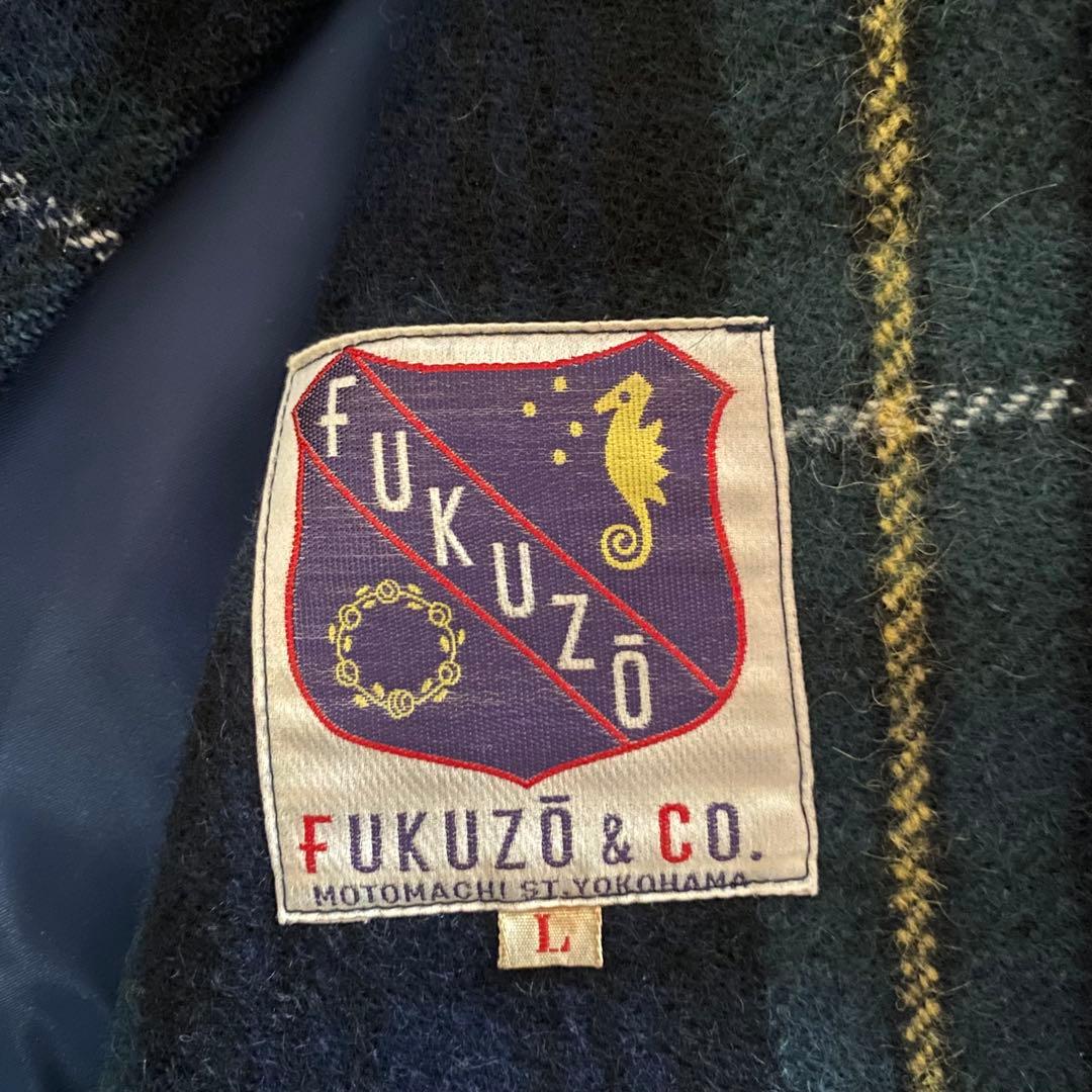 フクゾー　カーコート　ウールコート　チェック　メンズ　L 厚手　ジャケット