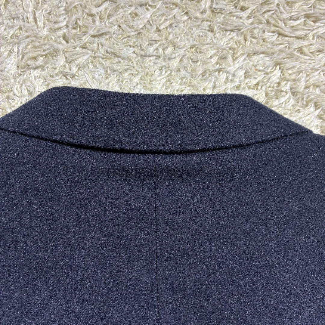 【高級・金ボタン】グレンオーバー　紺ブレ　チェック　ウール テーラードジャケット