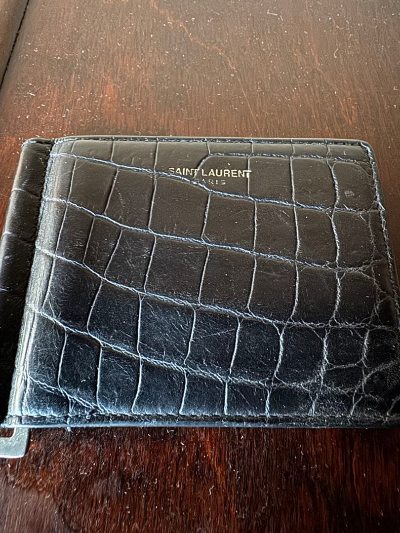 SAINT LAURENT ブラック マネークリップとカードケース