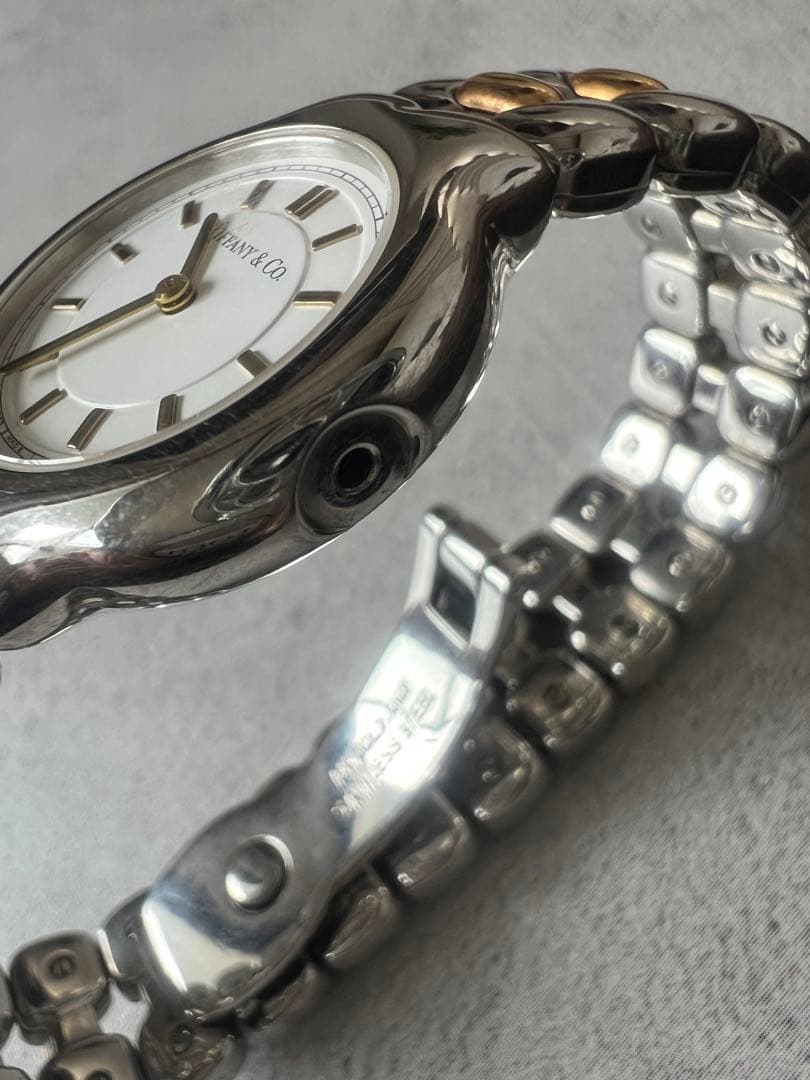 訳あり Tiffany & Co. シルバーゴールド腕時計