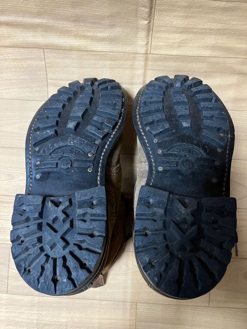 フランス軍コンバットブーツ 2バックルブーツカットオフ 40 ブラウン スエード