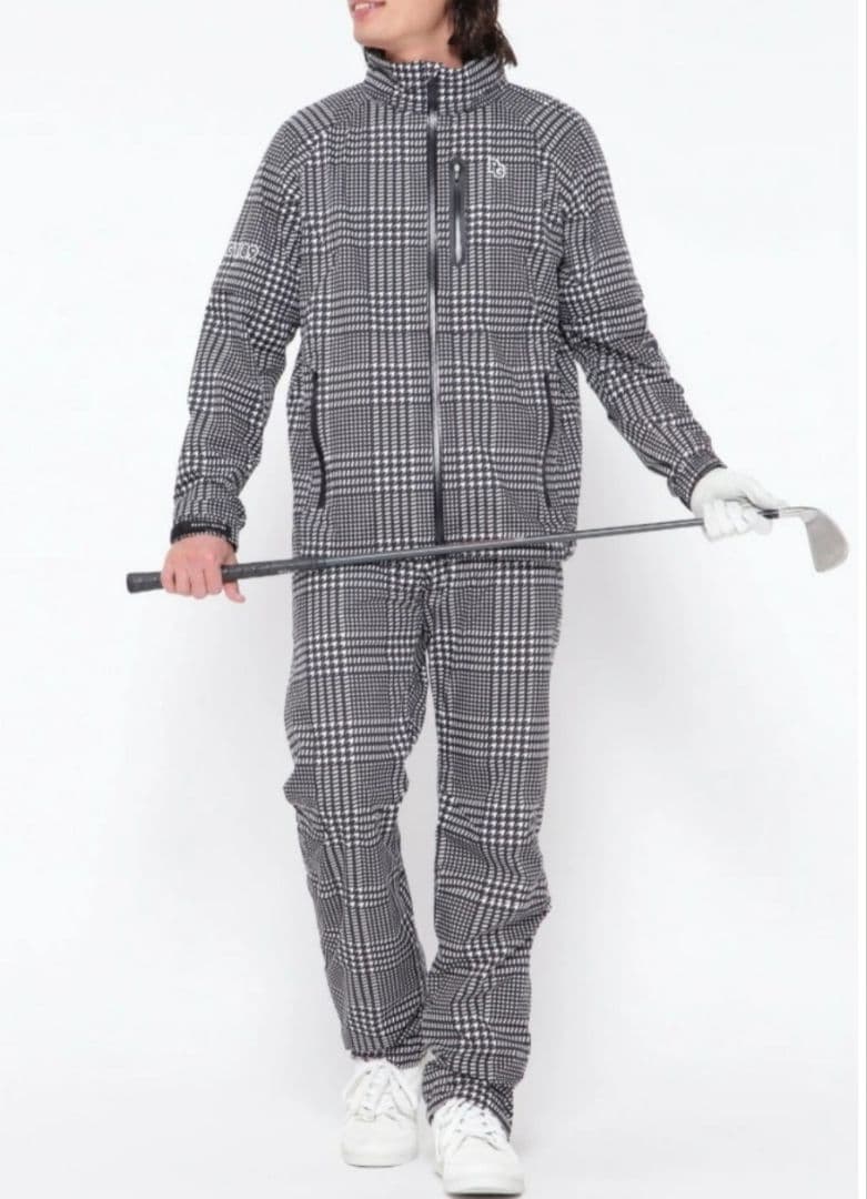 新品　パーリーゲイツ　メンズ　レインウエア　上下セットアップ　千鳥柄　サイズ4