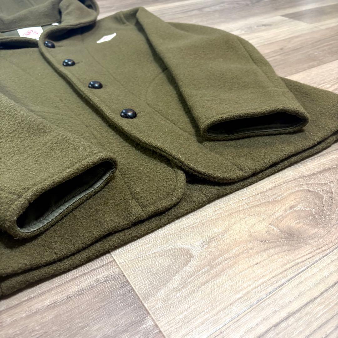 DANTON ダントン フードジャケット 42 ウールモッサ コート オリーブ