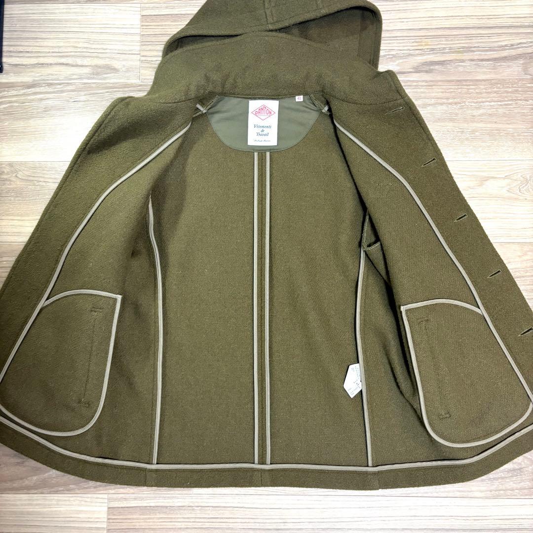 DANTON ダントン フードジャケット 42 ウールモッサ コート オリーブ