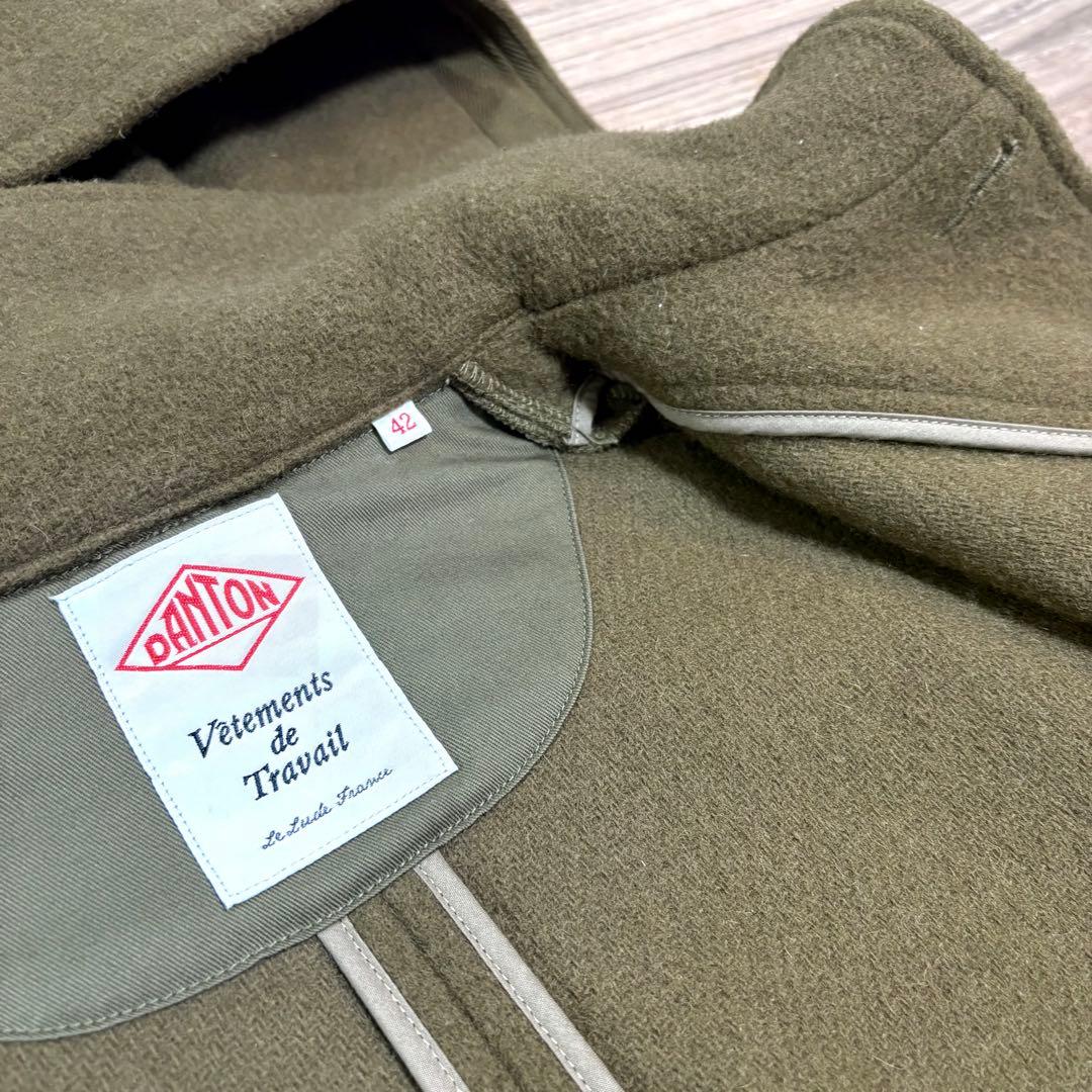 DANTON ダントン フードジャケット 42 ウールモッサ コート オリーブ
