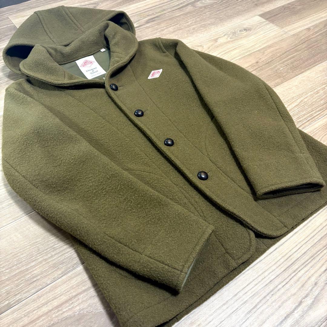 DANTON ダントン フードジャケット 42 ウールモッサ コート オリーブ