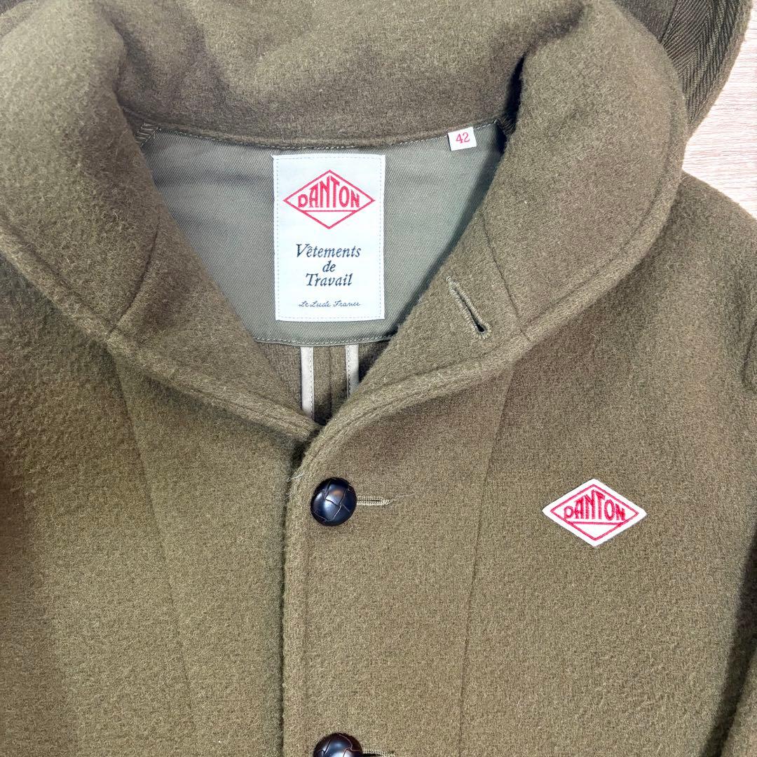 DANTON ダントン フードジャケット 42 ウールモッサ コート オリーブ