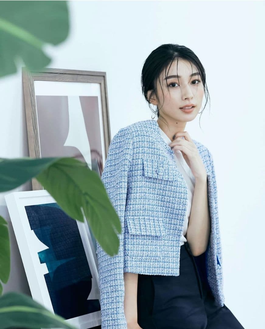 BLUE×PALANG TWEED BOLD JACKET ペールブルー