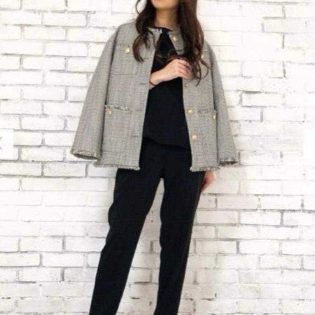 PLST ノーカラー　ツイードジャケット　フォーマル　セレモニー　入園式　卒園式