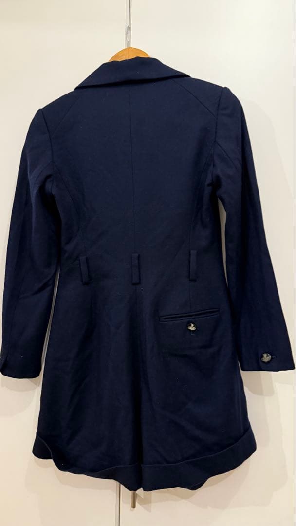 ヴィヴィアンvivienneラブ襟ネイビー サイズ2 ジャンプスーツコート