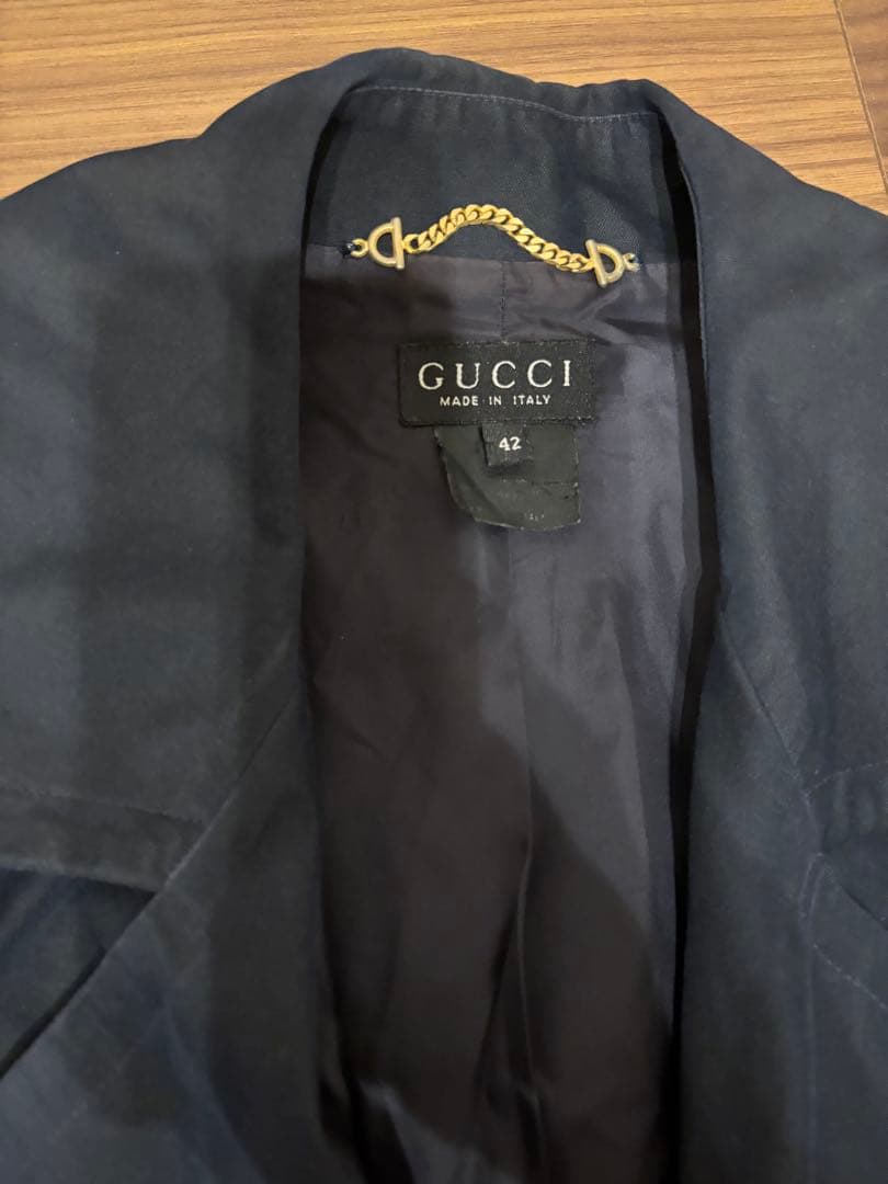 GUCCI ブラック トレンチコート 42