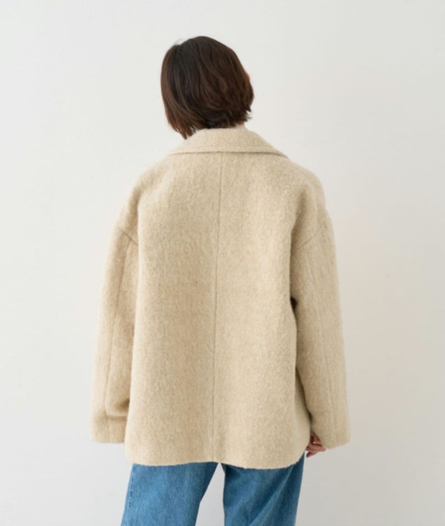 EMMA ROUGE VIF ラメシャギースライバーピーコート ベージュ