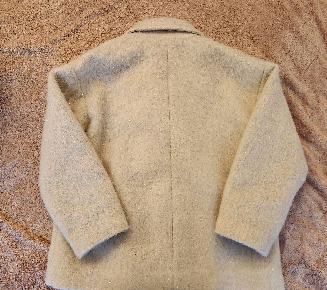 EMMA ROUGE VIF ラメシャギースライバーピーコート ベージュ