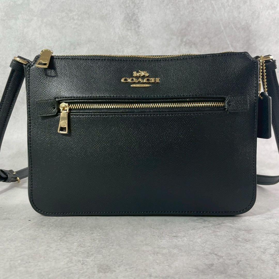 ✨極美品✨コーチ　ギャラリーファイルバッグ　ショルダーバッグ　レザー　ブラック